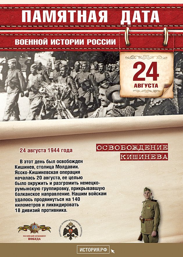 Памятная дата военной истории России – «Ясско-Кишиневская операция»