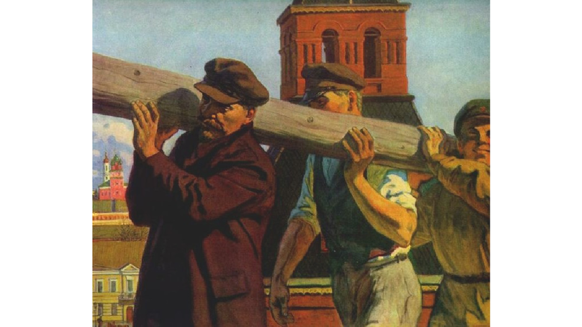 В. Иванов. В. И. Ленин на субботнике в Кремле